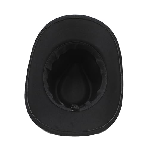 Image of LIDHAY Women Men Classic Felt Wide Brim Western Cowboy Cowgirl Hat with Belt Buckle