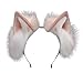 VIGVAN Kawaii Fuchs Katzen Ohren Haarband Haarnadel Katzen Cosplay (Rosa Weiß Haarband)