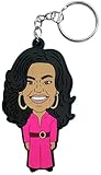 SUNSPARK 3-Inch Michelle Obama Keychain [1-Pack]: Custom Made Political Satire Cartoon for Bags, Keys, and Backpacks - Durable and Hilariously Unique Design