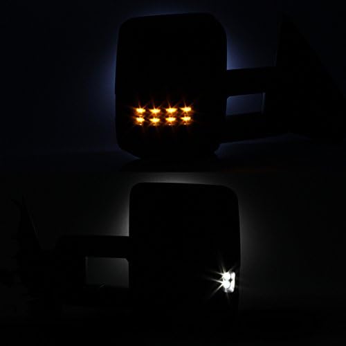 Miniatura 6 de AKKON - Para Chevy Silverado 07-13 humo extensible con función calefactada de remolque, espejos laterales izquierdo + derecho par Señal ámbar,Smoke