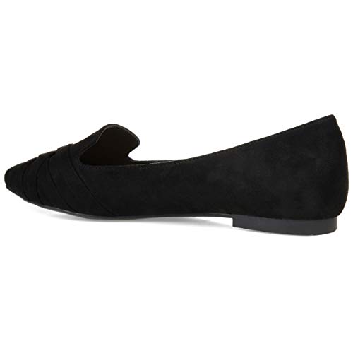 Brinley Co. Womens Pointed Toe Flat Black, 9 Regular US2