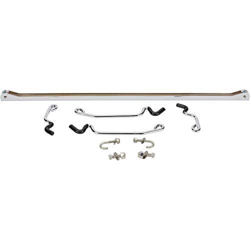Speedway Motors 28-36 Hood Prop Kit with Chrome Plated Finish, Rubber-Coated Ends and Mounting Hardware, Prevents Hood Contact with Cowl and Provides Secure Support
