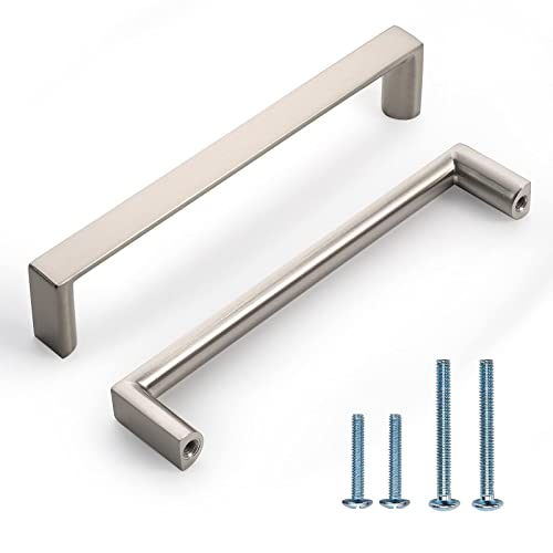 Image of 6 Pack 5 Inch Brushed Nickel Cabinet Pulls, Kitchen Hardware