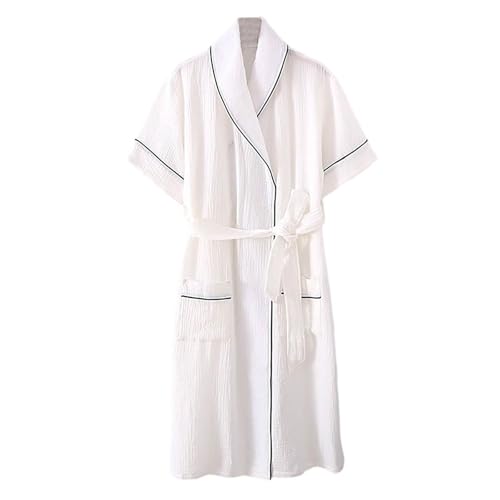 Peignoir en coton pour homme en maille douce et coupe kimono