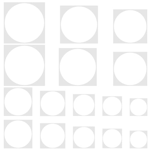16 plantillas circulares grandes de 6 a 25 cm, reutilizables, plantillas de plástico, redondas, de...
