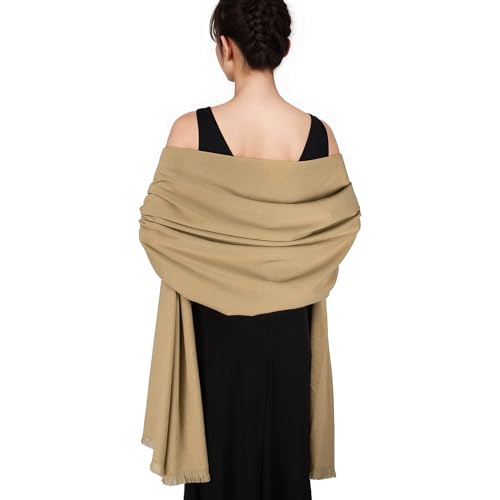 SWAT PANY Pashmina shawls and wraps for Evening Dresses Scarf for Women Winter Shawl Wraps for Women Weedings Camel