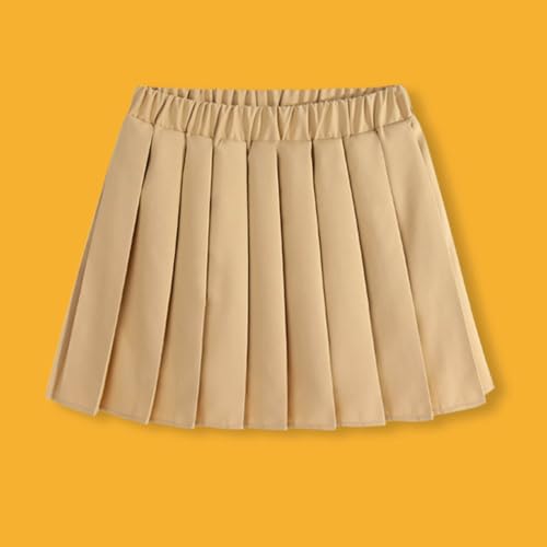 Girls School Uniform Skirts Trendy Elastic High Waist Pleated Scooter Skirt with Undershorts Skorts for Kids 3-18Years4