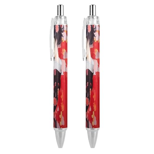 Bolígrafos de punta fina de 0,5 mm retráctiles y diseño de Geisha japonesa, pack de 4