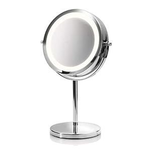 Medisana CM 840 Ronde Make-Up Spiegel – Met LED-Verlichting En 5x Vergroting – Met 360° Draaifunctie, Zilver, 20.5 x 13…