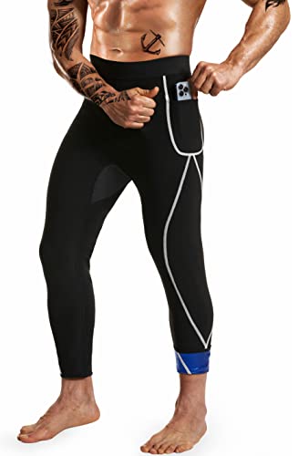 DYUAI Sauna Sweat Pants for Men Compression Pants Athletic Leggings Workout Sauna Suit(WBH7201-01-XXL)