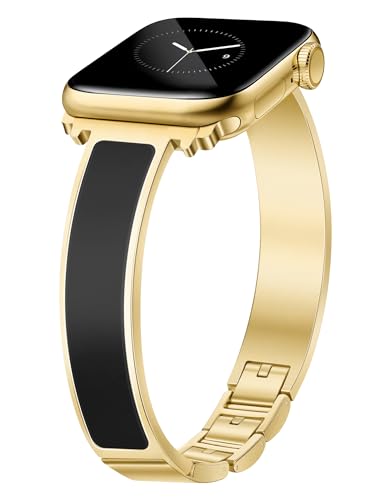 Newlibery Gold Slim Watch Bands for Women Compatible with Apple
