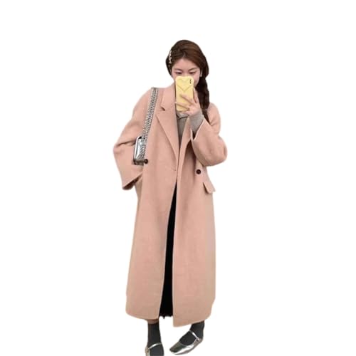 Image of Women Korean Double Sided Wool Lapel Double Breasted Elegant Winter Coat Pnnrk Colour L