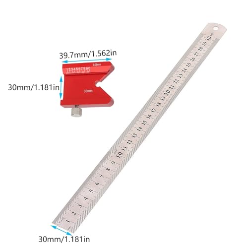 Herramienta de diseño para carpintería, regla de metal 300 mm miniatura 5