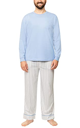 PajamaGram Men Pajamas Sets - Cozy 100% Cotton Pajamas for Men, Knit Long Sleeve Pajama Set for Men, Pijamas Para Hombres