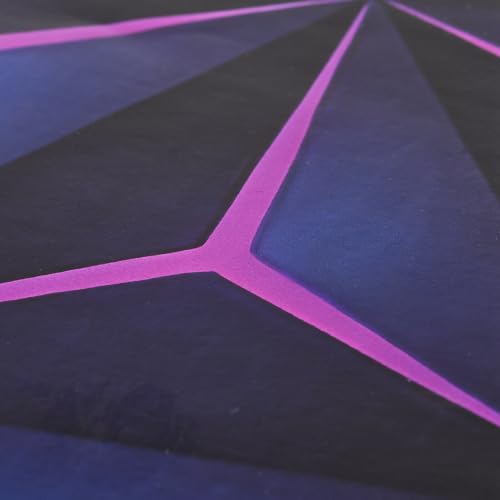 Image of Blueshyhall 2PCS Car B-Pillar Vinyl Decals, Purple Geometric Cube Personalized Vehicle Door Pillar Sticker, HD Printed PET Waterproof Sun Protection Scratch Cover