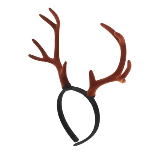 Photo de HONITANO Bandeau Cerf Antler Réglable pour Adultes Accessoire Costume Fête de Noël et Halloween Bandeau Oreilles de Renne et Unique