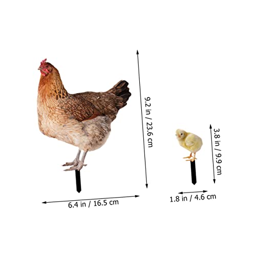 Hanabass 5Pcs Chicken Card Japanese Decorations Outdoor Signs Outside House Decor Acrylic Chick Yards Stake Easter Yard Signs Yard Decoration Garden Decor Outdoor Yard Decor Lawn Sign Hen #TOP2