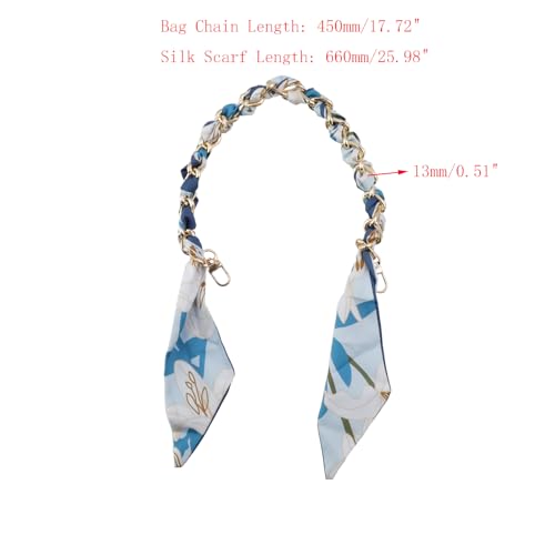 Image of Silk Scarf Purse Chain Strap Handbag Handle Replacement Elegant Bag Decoration for Ladies Bag