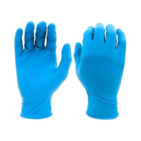 SHOWA 7005PF Nitrile Powder-Free Biodegradable Disposable Glove, 9.5" Length, 4 mil Thick, Medium (1 Box of 100) - Made in the USA,Blue Cover