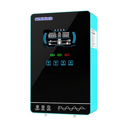 4000W 24V Hybrid Solar Inverter: Pure Sine Wave 8000W Peak 140A MPPT (5600W PV) Controller - Battery or Battery-Less Mode Ultra-Safe Home Backup & Emergency Power for Essential Circuits
