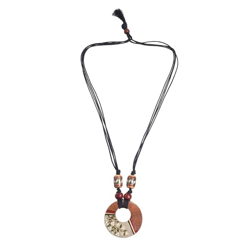 Image of AAKRITI ART CREATIONS Boho & Tribal Handcrafted Necklace Collection | Jute, Wooden & Brass Pendant Designs | Ethnic Collar, Loop & Statement Jewelry for Women | Artisan Festival & Everyday Wear