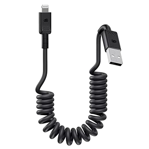 Coiled Lightning Cable, dé USB to Lightning Cable 3ft [MFi Certified & CarPlay Compatible], for iPhone 12 Pro Max/12/12 mini/13/11 Pro/X/8/iPad