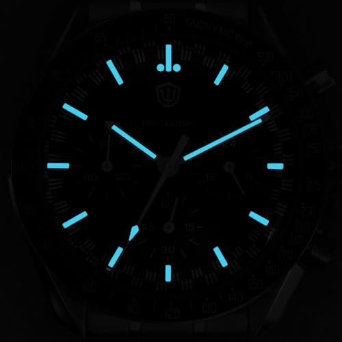 Image of watchdives WD1863 Men Chronograph Watch Japan VK63 Quartz Sports Watches 40mm Bubble Sapphire Crystal Wristwatch 100M Dive Watch