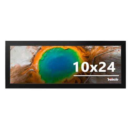 Veleclo 10x24 Picture Frame for Wall Display 10x24 Black Picture Frame with Shatter Resistant Plexiglass Stable and Sturdy 10 x 24 Poster Frame for Wall Display Handpicked Gift Collection 1 Pack