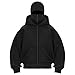 GHGNFG Men's Balaclava Hoodie with Built In Balaclava Double Layer Sweatshirt with Zipper Fashion Outerwear Jacket(S)
