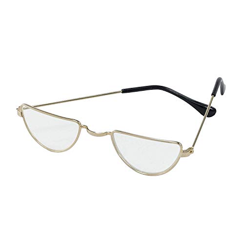 Bristol Novelty BA733 Half Moon Glasses, Unisex-Adult, Gold, One Size