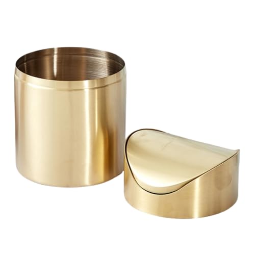 Cestino da cucina in acciaio spazzolato, cestino compatto per cucina, cestino per ufficio, cestino in acciaio inox, mini cestino con coperchio