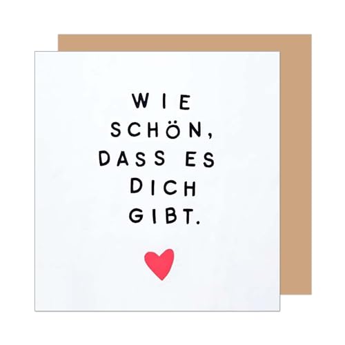 Edition Seidel Premium quadratische Geburtstagskarte mit Umschlag. Glückwunschkarte Happy Birthday Karte für Frau Mann Freund Freundin Herz (GQ402 SW025)