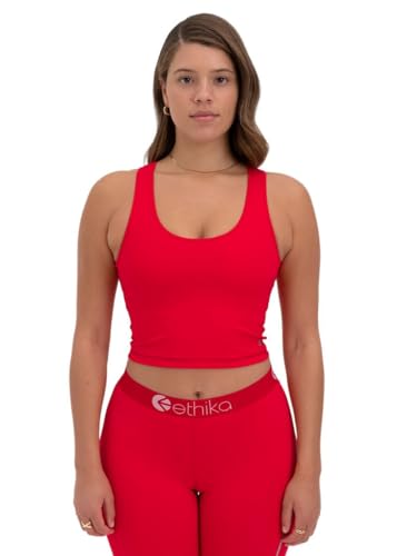 Sujetador de línea larga sin aros Ethika Subzero rojo evita rozaduras