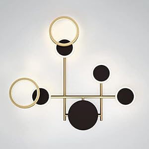 SFFZY Anneau Rotatif LED Lampes murales Sconces de Chevet for Chambre à Coucher Salon Loft Aisle Accueil Éclairage intérieur (Color : Gold)