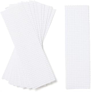 Springboard Cross Stitch Fabric Bookmarks - 10-Pack of Binca Mesh for Sewing - 100% Cotton, 6-Count Embroidery Fabric for Kids - Cross Stitch Accessories - 20 x 6 cm Bookmarks - White