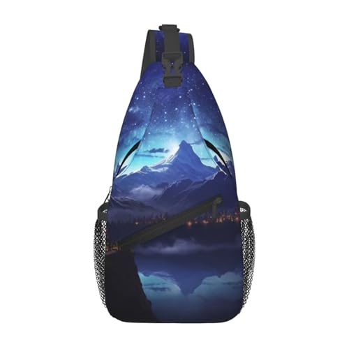 Bolso cruzado para pecho estilo deportivo negro miniatura 1
