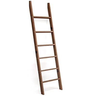 RELODECOR 6-Foot Wall Leaning Blanket Ladder| Laminate Snag Free Construction (Brown)