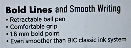 BIC Velocity Bold Retractable Ball Pen, Bold Point (1.6mm), Black, 16-Count…