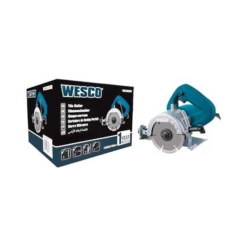 Serra Mármore Wesco WS3905U 1450W 127V | Disco 110 mm, 13.800 rpm, Corte Ajustável 0–45°, Profundidade 34 mm, Kit de Refrigeração Incluso