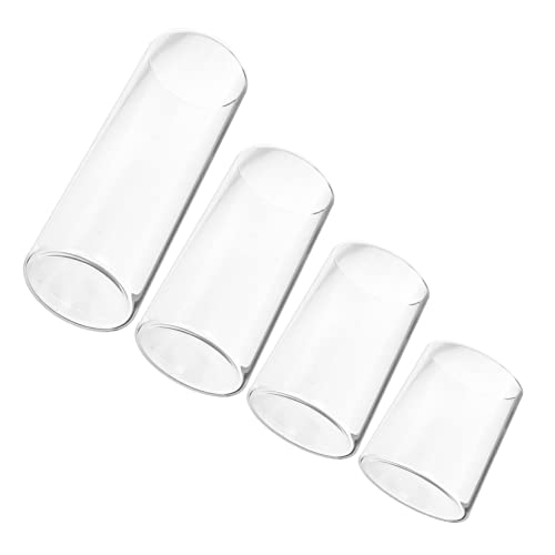 Happyyami 4Pcs Hurricane Glass Candle Holders Cylindrical Windproof Candle Shades for Home Decor Weddings Parties and DIY Projects Glass Candle Covers