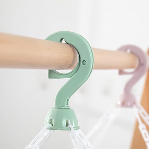 hautllaif Clothes Drying Hanger with 32 Clips, Foldable Design Multi-Functional Sock Dryer and Rotary Wind-sock hanger for washing line, Ideal Hanger for Socks, Underwear, Bras, Baby Clothes (Green) - Image 6