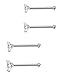 ORAZIO 4Pcs 20G Stainless Steel Nose Rings Studs Piercing Ear Body Piercing 1.5mm 2mm 2.5mm 3mm