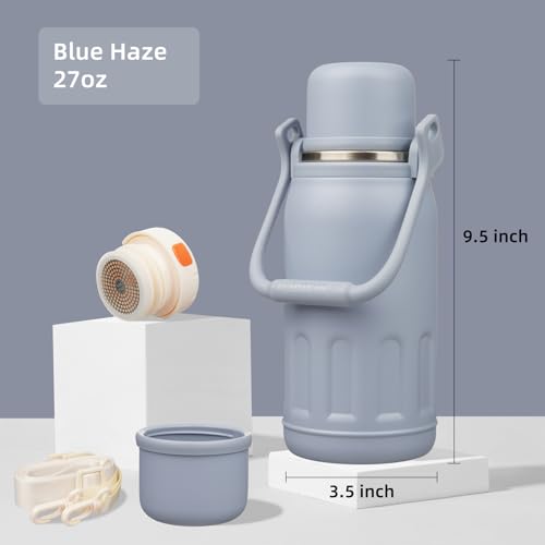 Image of Konokyo 27oz Thermos for Cold Drinks, Insulated Water Bottle, Blue Haze
