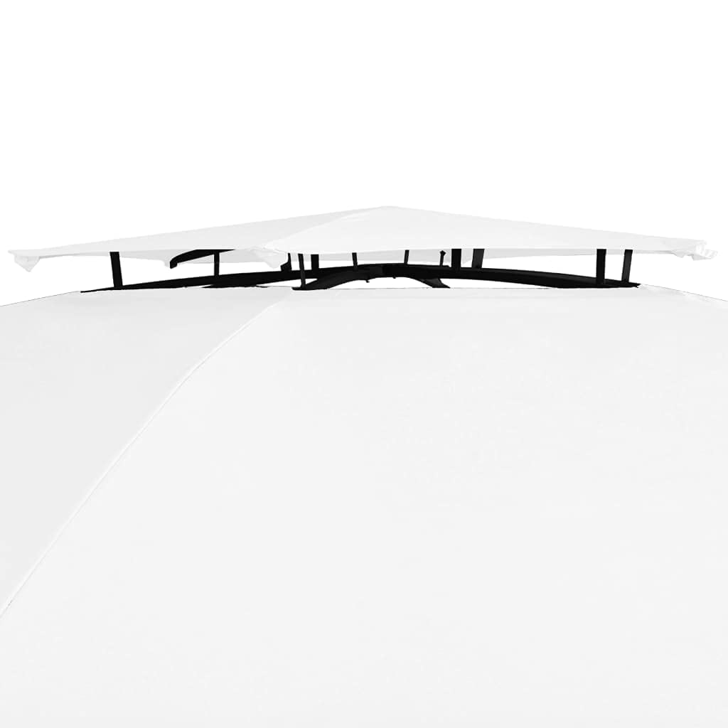 Gazebo da giardino con tende esagonali, resistente alle intemperie, da giardino, per feste, feste, giardino, birra, giardino, 360 x 312 x 265 cm, colore bianco, 180 g/m²
