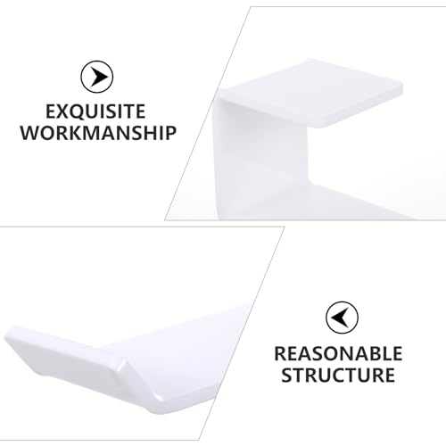 VICASKY 2 piezas soporte para auriculares acrílico blanco y gancho adhesivo para escritorio para almacenamiento y gestión de cables en oficina y hogar miniatura 7