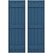 Ekena Millwork ARW401BB518X76HBH Americraft Five 3 Exterior Real Wood Joined Board-n-Batten Shutters (Per Pair), 17 1/2"W x 76"H, Sojourn Blue
