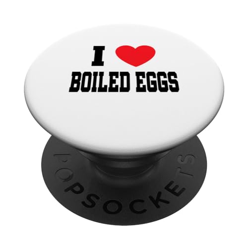 I Love Boiled Eggs PopSockets Swappable PopGrip, Black