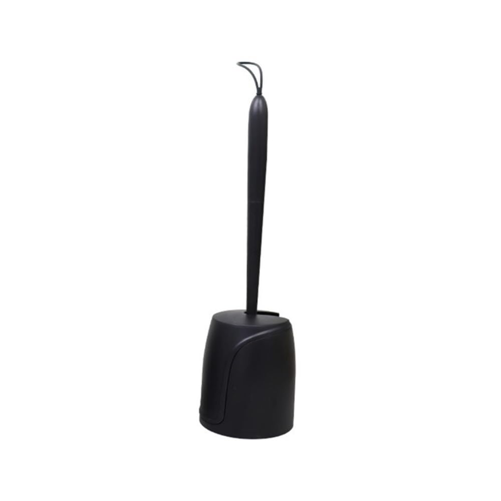 Brosse de toilette au design minimaliste noir avec manche long pour salle de bain moderne