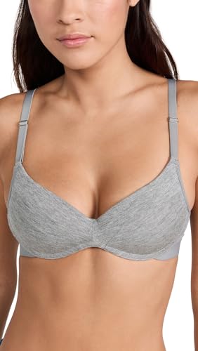 LIVELY Women's The All-Day No-Wire Push-Up Bra, Heather Grey, 32D