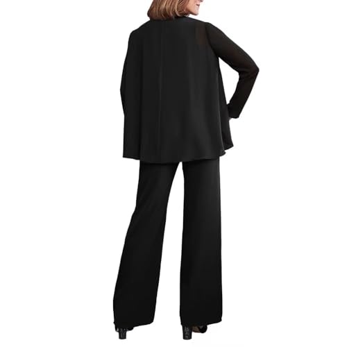 Chiffon 3 Pieces Outfit Sets Plus Size Long Sleeve Formal Wedding Guest Outfit Mother of The Bride Pantsuit4